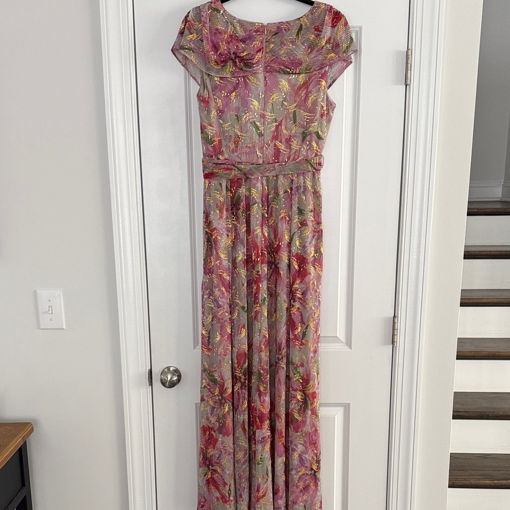 Jessica Howard Pink and Gold Floral Maxi Dress - Picture 4 of 11